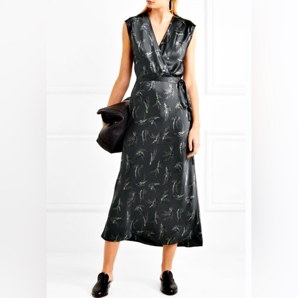 Vince Dresses & Skirts - Vince Black Silk Slip Midi Dress